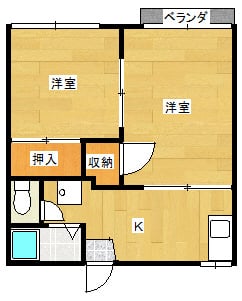 第1三保荘202号室_間取図